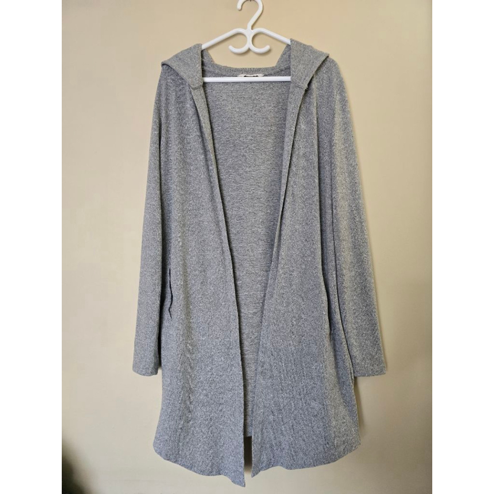 Bluenotes Gray Hooded Cardigan Women's M
